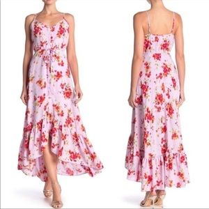 Nanette Lepore Pink Floral high low dress - Size 6